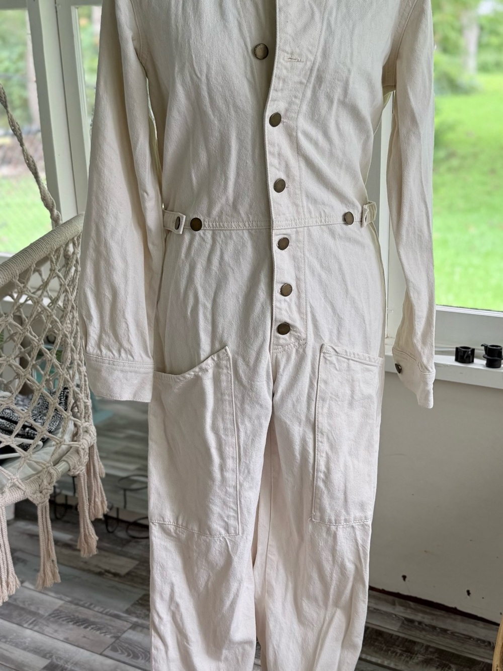 NWOT ZARA Utility Jumpsuit with Front Buttons and Pockets, Long Sleeves, Loose - Picture 10 of 14